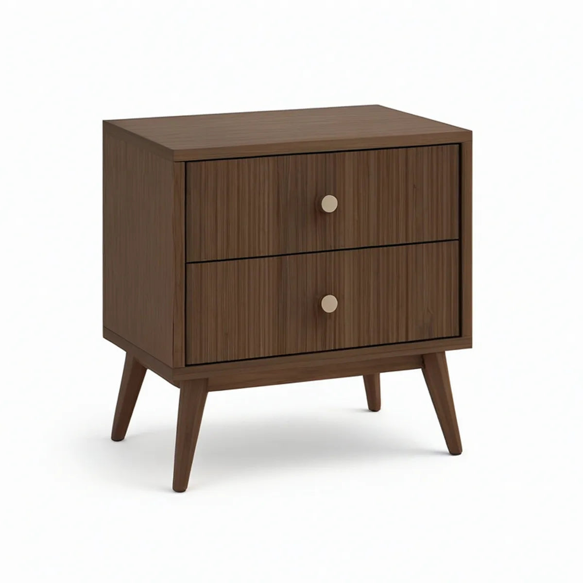 Mesa de cabeceira em MDF castanho nogueira com 2 gavetas, 50 x 40 x 60 cm