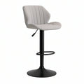Banco de Bar Giratório com Altura Regulável 48 x 52 x 85-106 cm Cinzento e Preto