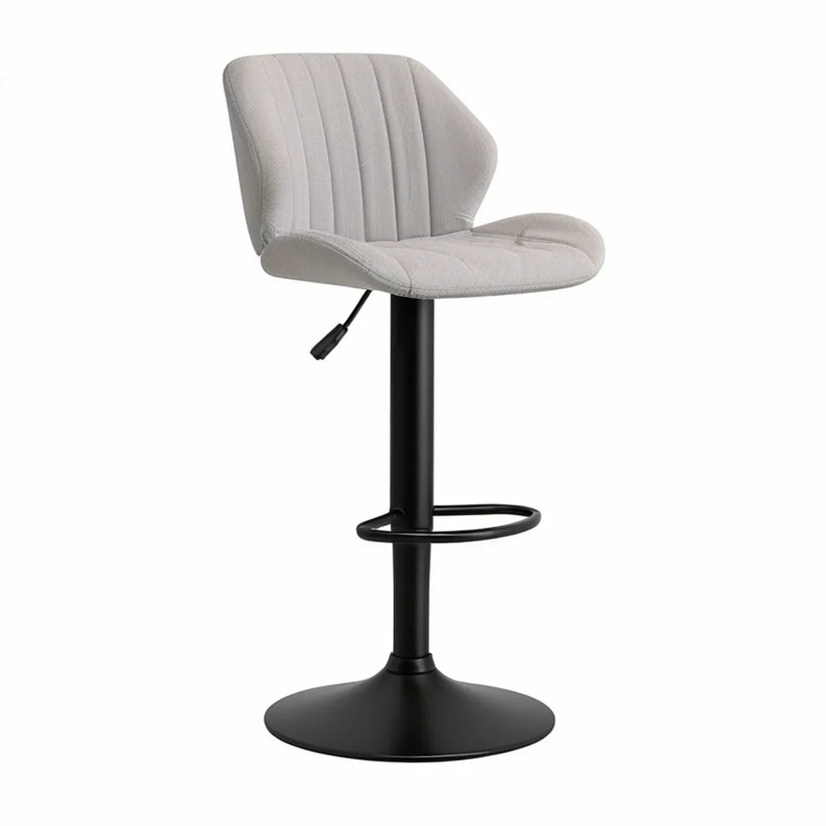 Banco de Bar Giratório com Altura Regulável 48 x 52 x 85-106 cm Cinzento e Preto