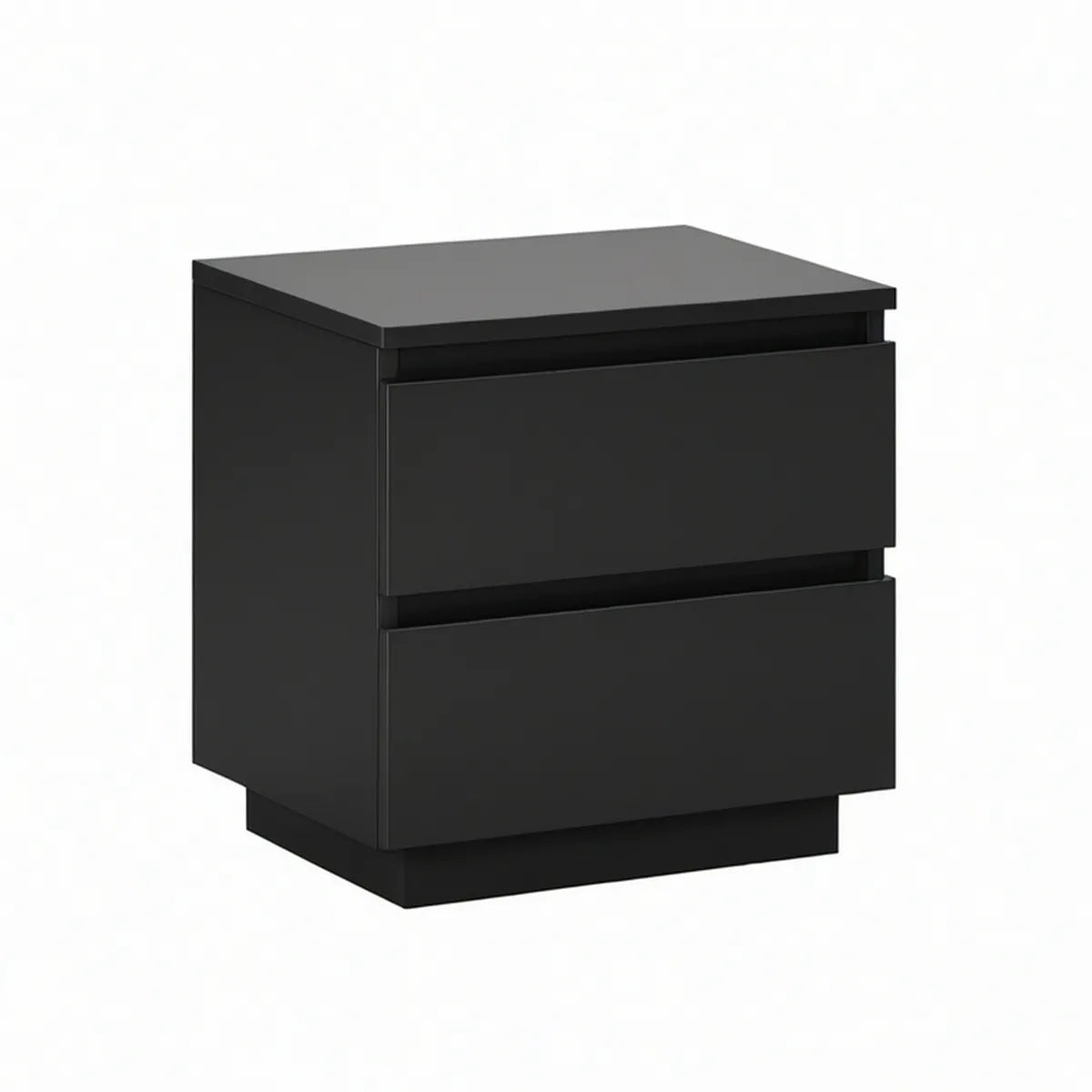 Mesa de cabeceira com 2 gavetas em MDP preto, 45 x 35 x 55 cm